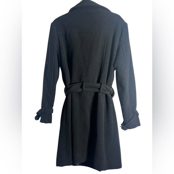 Isaac Mizrahi Black Belted Wool and Cashmere Coat - Picture 6 of 6